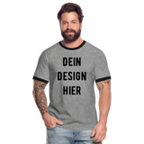 Männer Kontrast-T-Shirt - Grau meliert/Schwarz