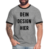 Männer Kontrast-T-Shirt - Grau meliert/Schwarz