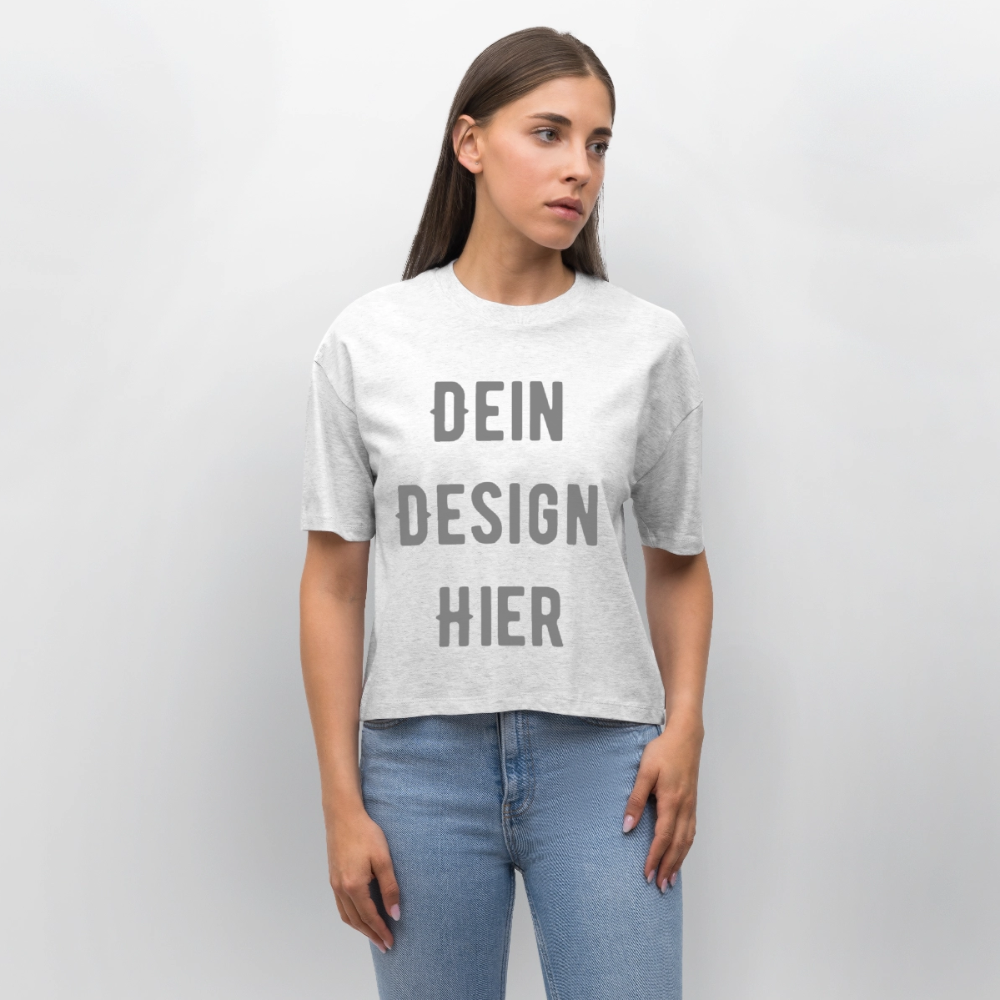 Frauen Boxy Bio-T-Shirt Nova - Weiß meliert