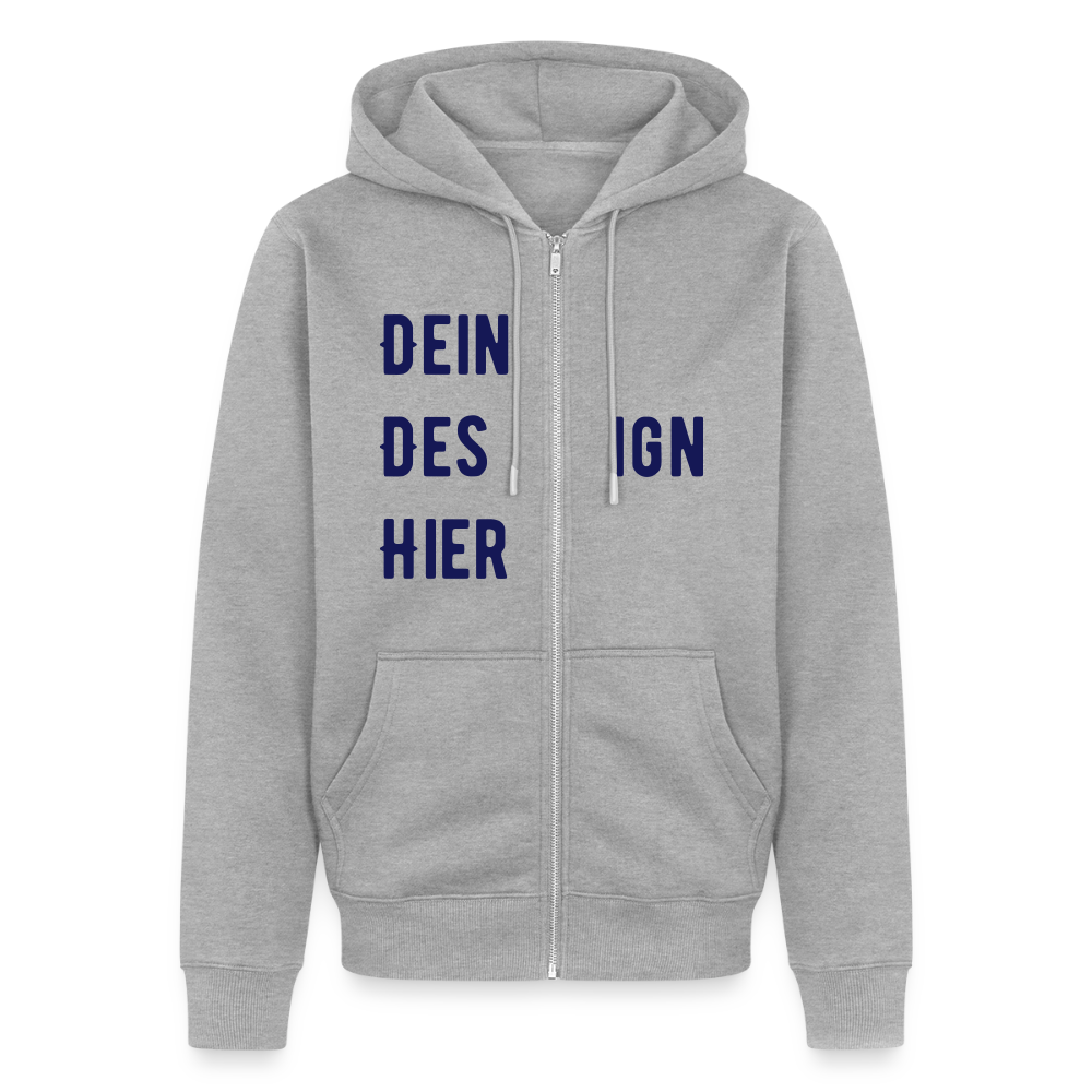 Männer Premium Zip Hoodie - Grau meliert