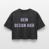 Frauen Premium Oversized Bio Cropped T-Shirt - Anthrazit meliert