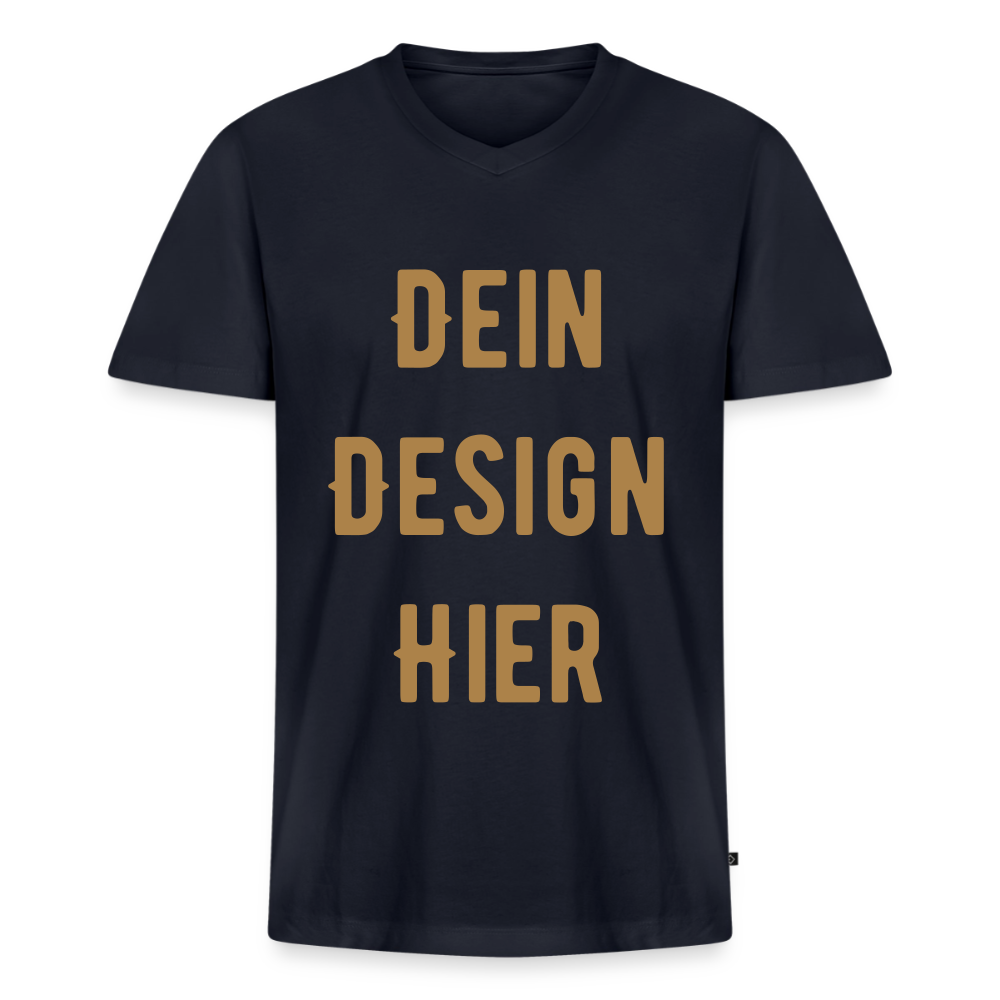 Männer Bio-T-Shirt mit V-Ausschnitt - Navy