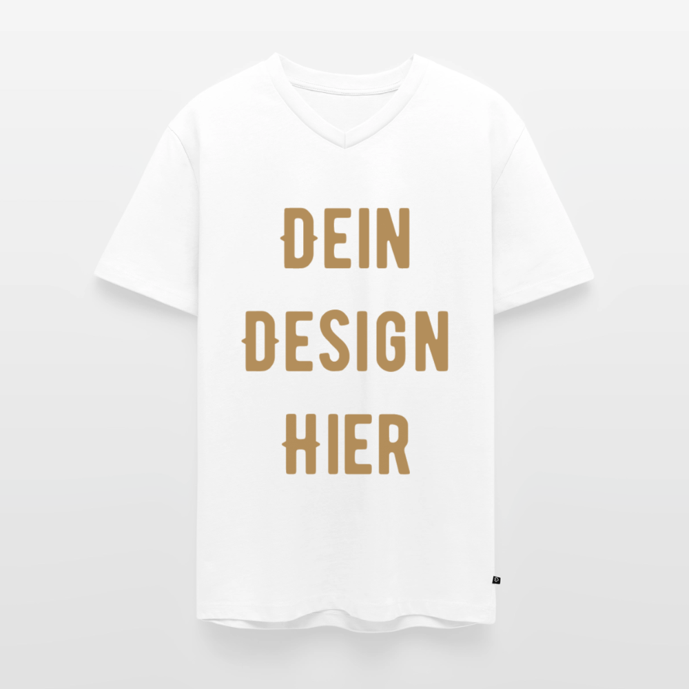 Männer Bio-T-Shirt mit V-Ausschnitt - Weiß