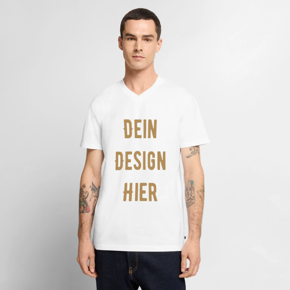 Männer Bio-T-Shirt mit V-Ausschnitt - Weiß