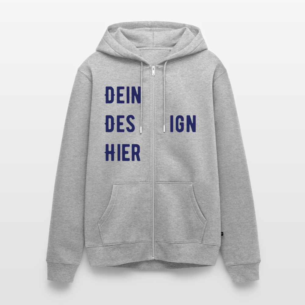 Männer Premium Zip Hoodie - Grau meliert