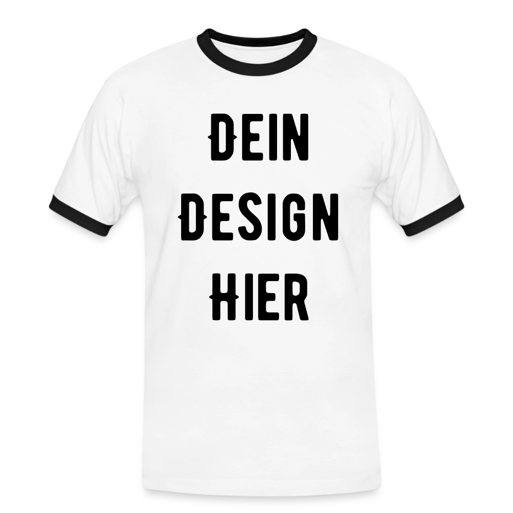 Männer Kontrast-T-Shirt - Weiß/Schwarz