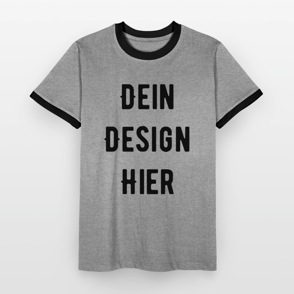 Männer Kontrast-T-Shirt - Grau meliert/Schwarz