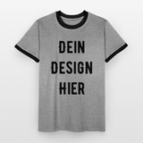 Männer Kontrast-T-Shirt - Grau meliert/Schwarz