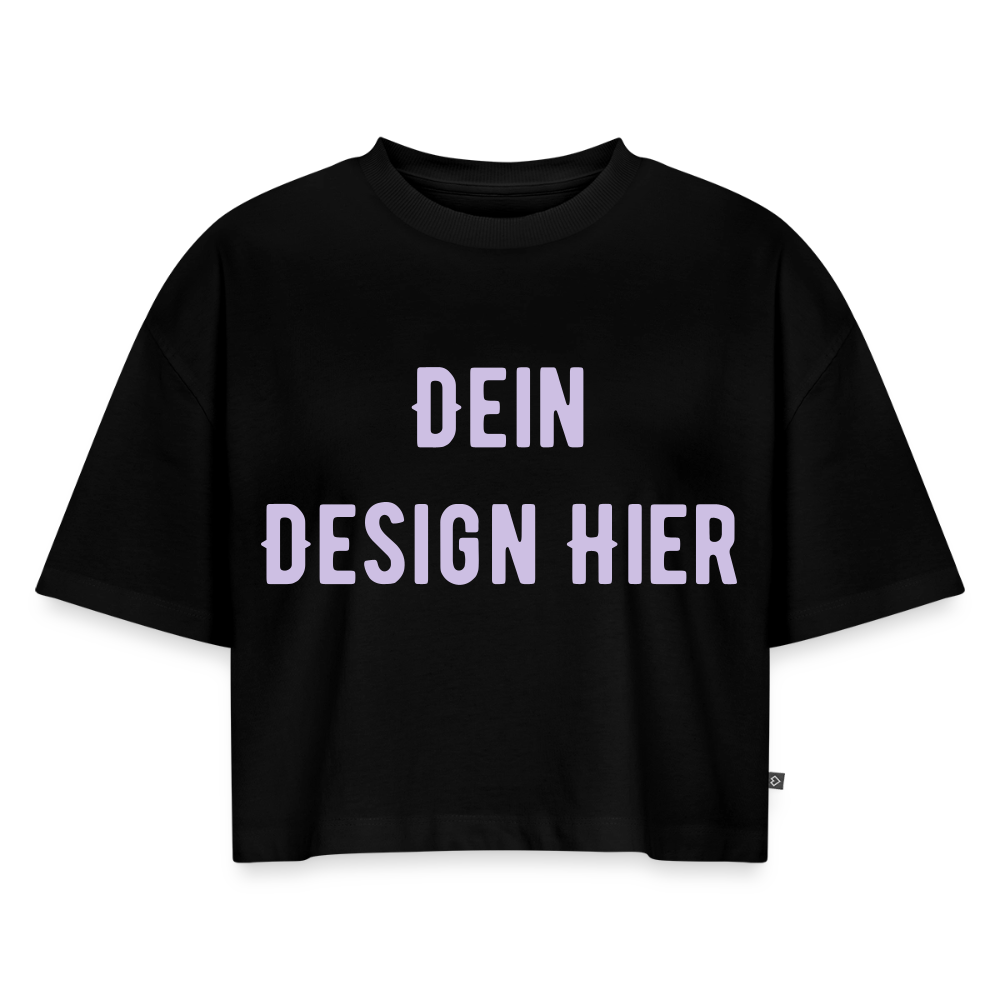 Frauen Premium Oversized Bio Cropped T-Shirt - Schwarz