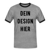 Männer Kontrast-T-Shirt - Grau meliert/Schwarz