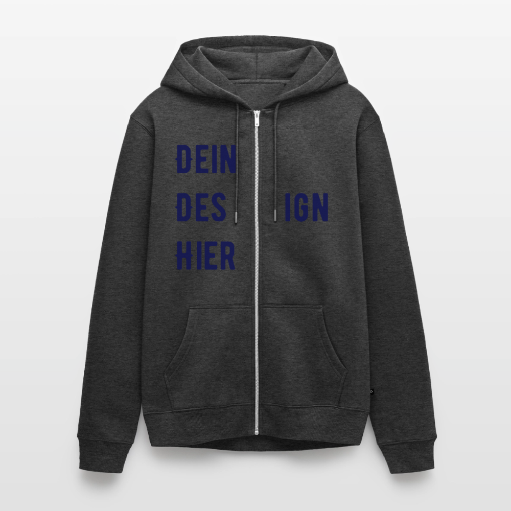 Männer Premium Zip Hoodie - Anthrazit meliert