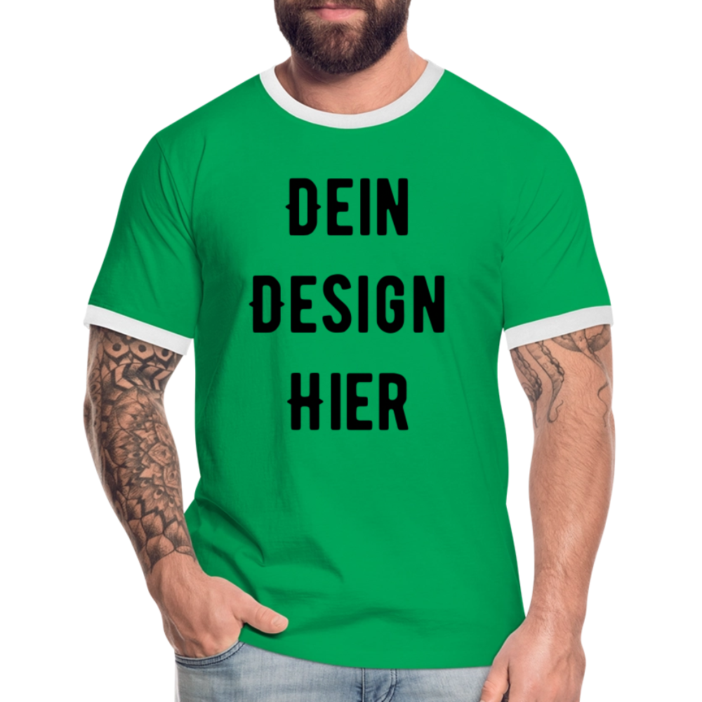 Männer Kontrast-T-Shirt - Kelly Green/Weiß