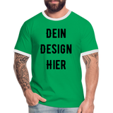 Männer Kontrast-T-Shirt - Kelly Green/Weiß