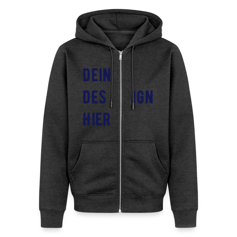 Männer Premium Zip Hoodie - Anthrazit meliert