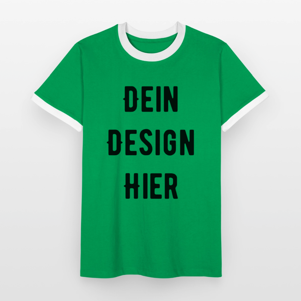Männer Kontrast-T-Shirt - Kelly Green/Weiß
