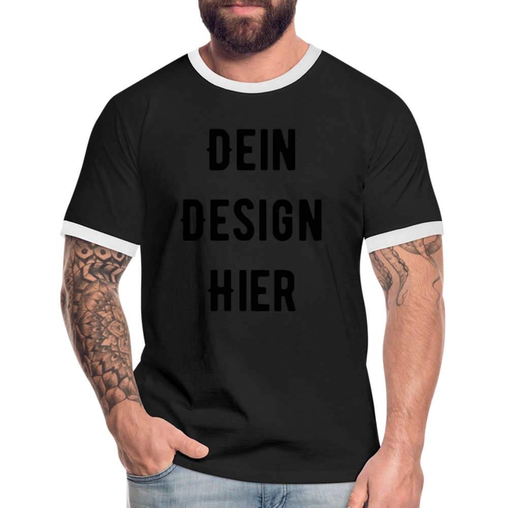 Männer Kontrast-T-Shirt - Schwarz/Weiß
