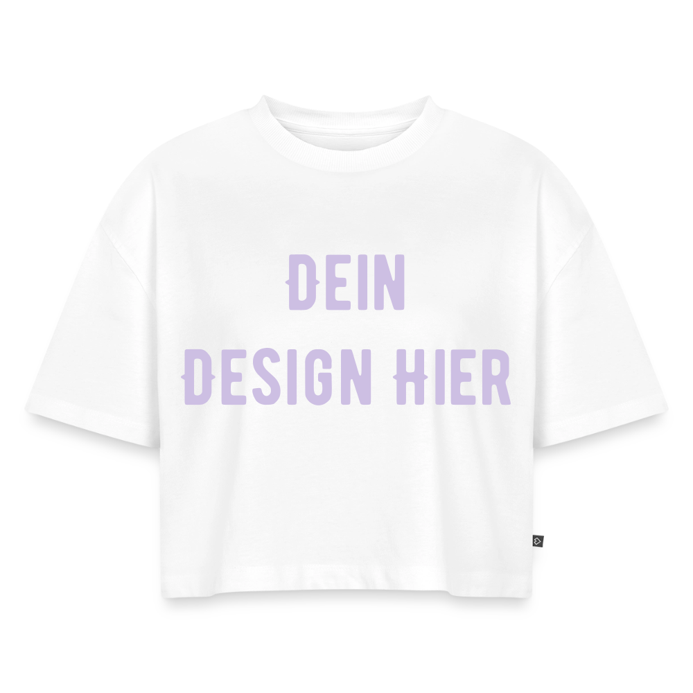 Frauen Premium Oversized Bio Cropped T-Shirt - Weiß