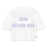 Frauen Premium Oversized Bio Cropped T-Shirt - Weiß