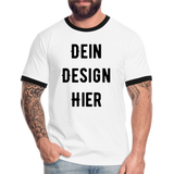 Männer Kontrast-T-Shirt - Weiß/Schwarz