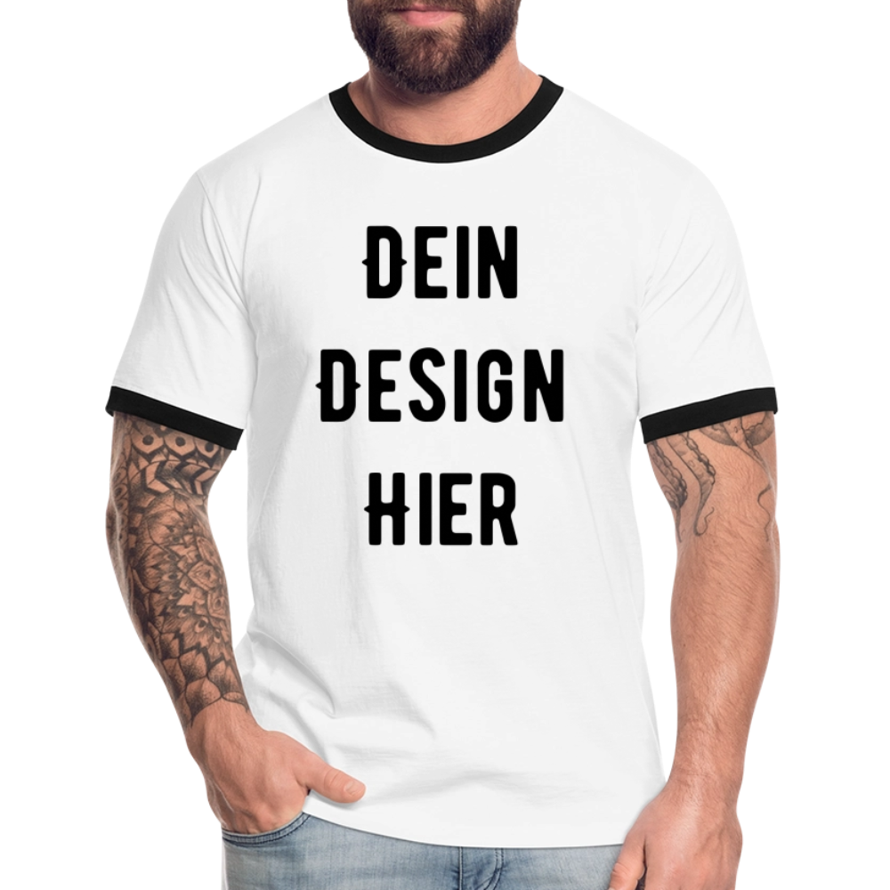 Männer Kontrast-T-Shirt - Weiß/Schwarz
