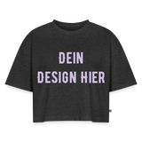 Frauen Premium Oversized Bio Cropped T-Shirt - Anthrazit meliert