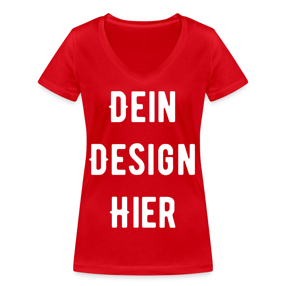Frauen Bio-T-Shirt mit V-Ausschnitt von Stanley & Stella - Rot