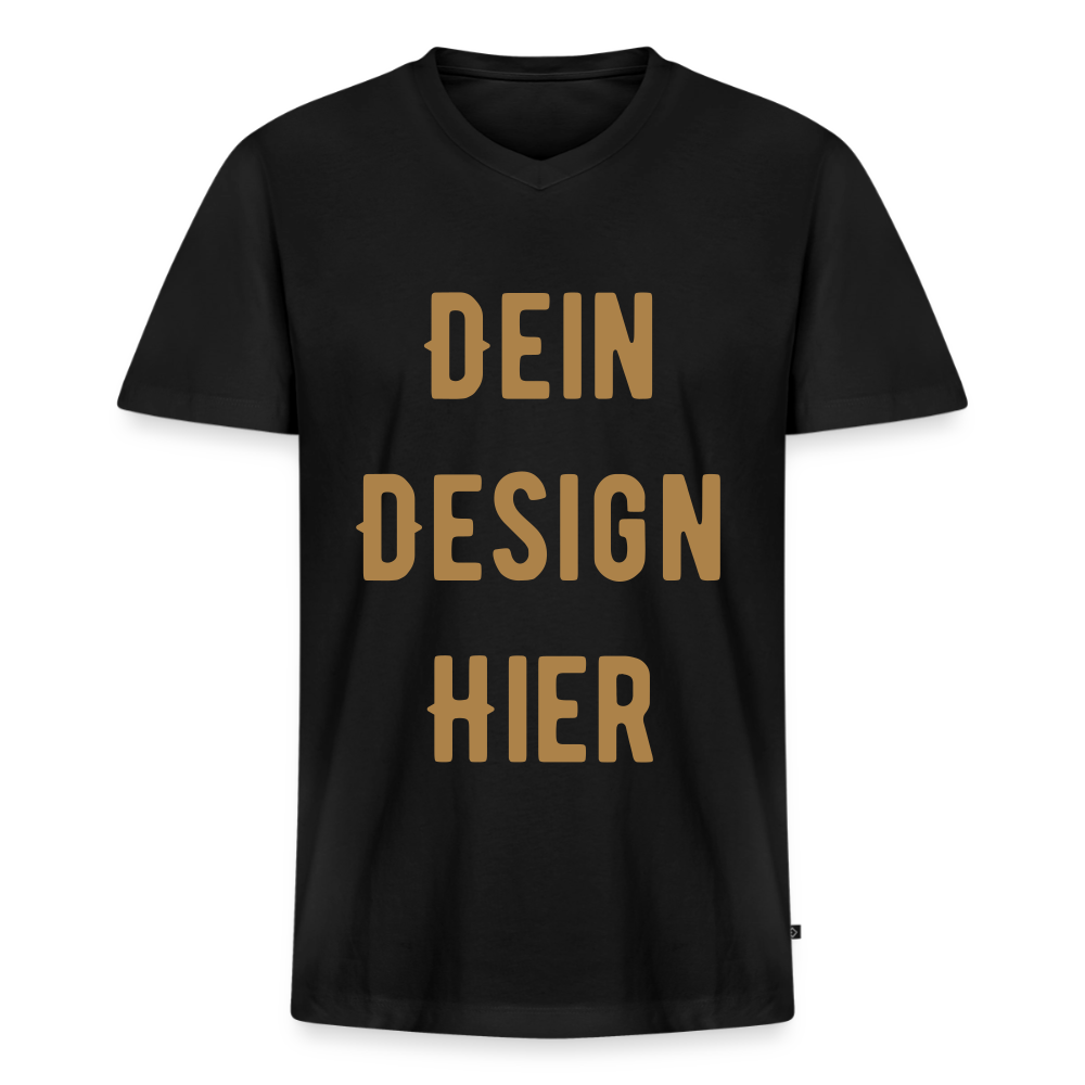 Männer Bio-T-Shirt mit V-Ausschnitt - Schwarz