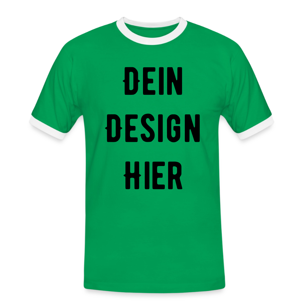 Männer Kontrast-T-Shirt - Kelly Green/Weiß