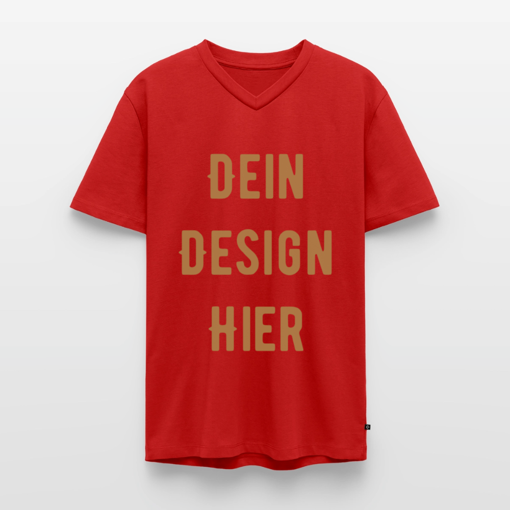 Männer Bio-T-Shirt mit V-Ausschnitt - Rot