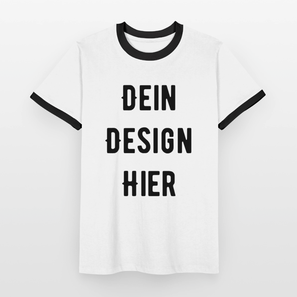 Männer Kontrast-T-Shirt - Weiß/Schwarz