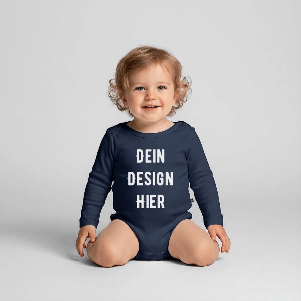 Baby Bio-Langarm-Body - Navy