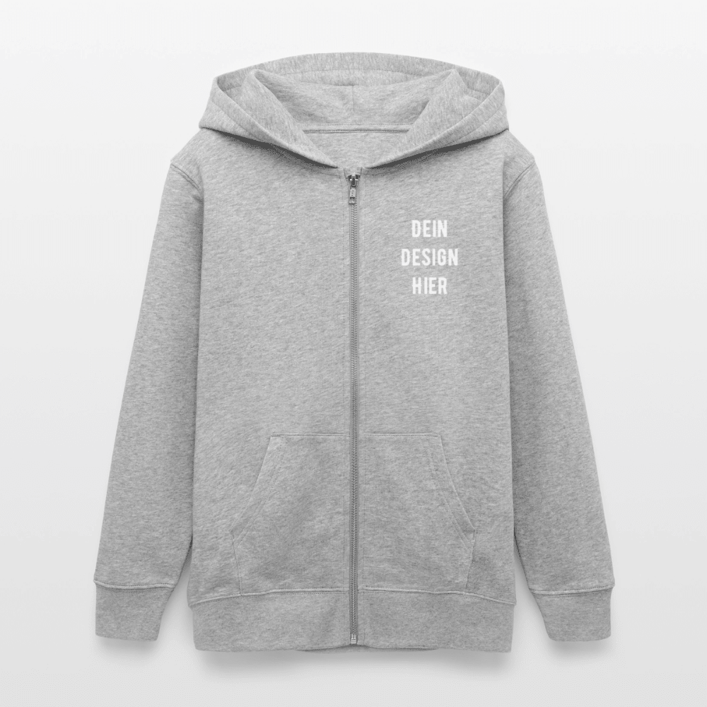 Bio Teenager Kapuzenjacke - Grau meliert