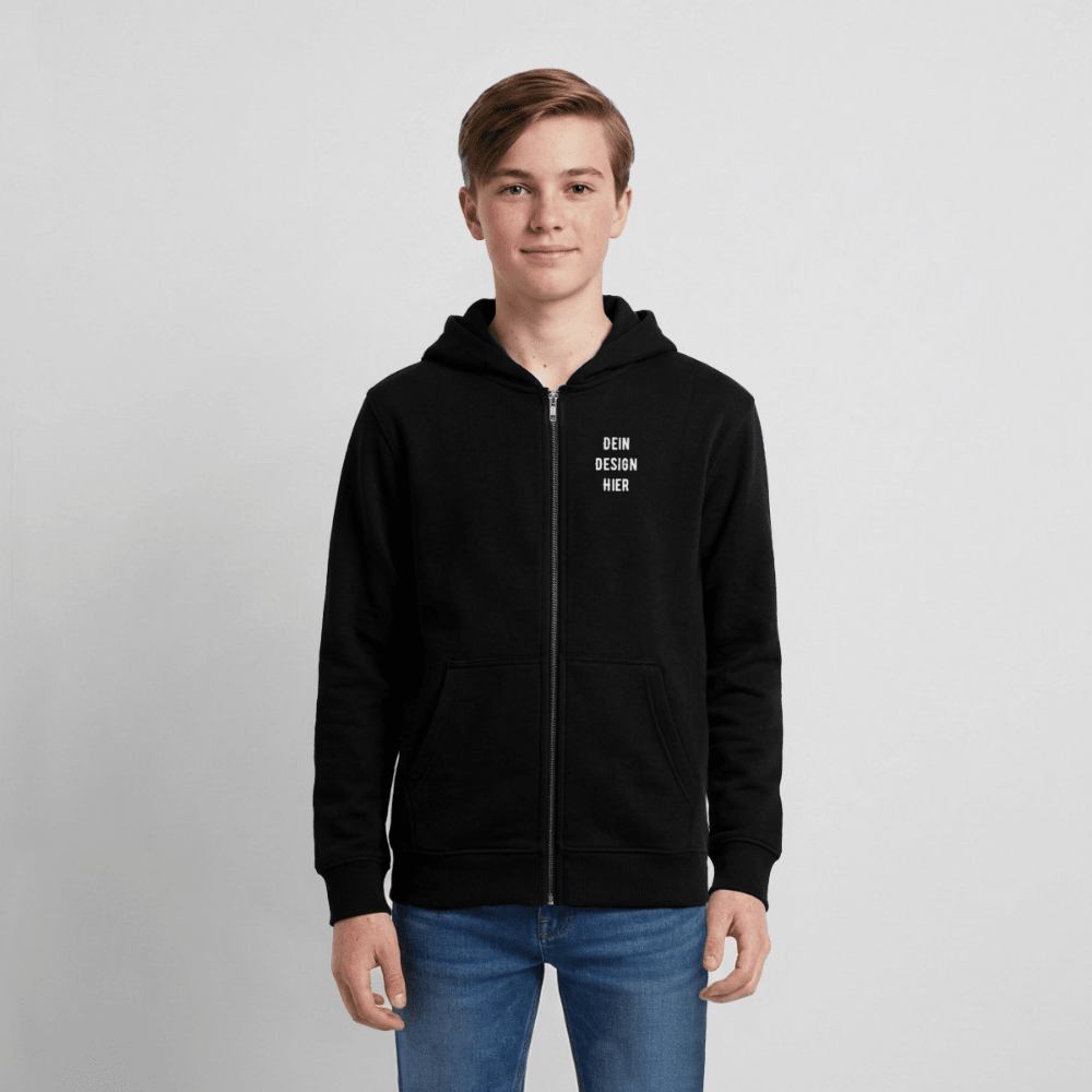 Bio Teenager Kapuzenjacke - Schwarz