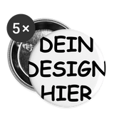 Buttons groß 56 mm (5er Pack) - Weiß