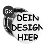 Buttons klein 25 mm (5er Pack) - Weiß