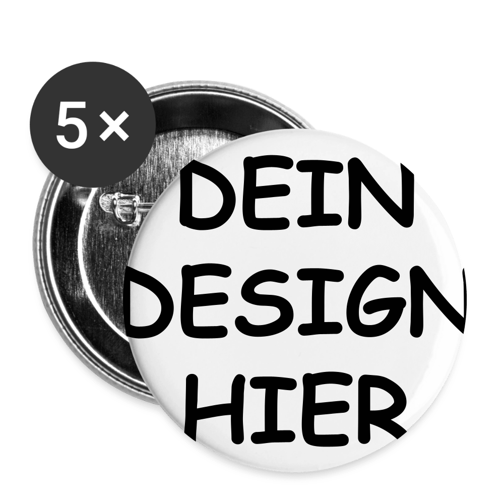 Buttons mittel 32 mm (5er Pack) - Weiß