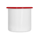 Emaille-Tasse - Weiß/Rot