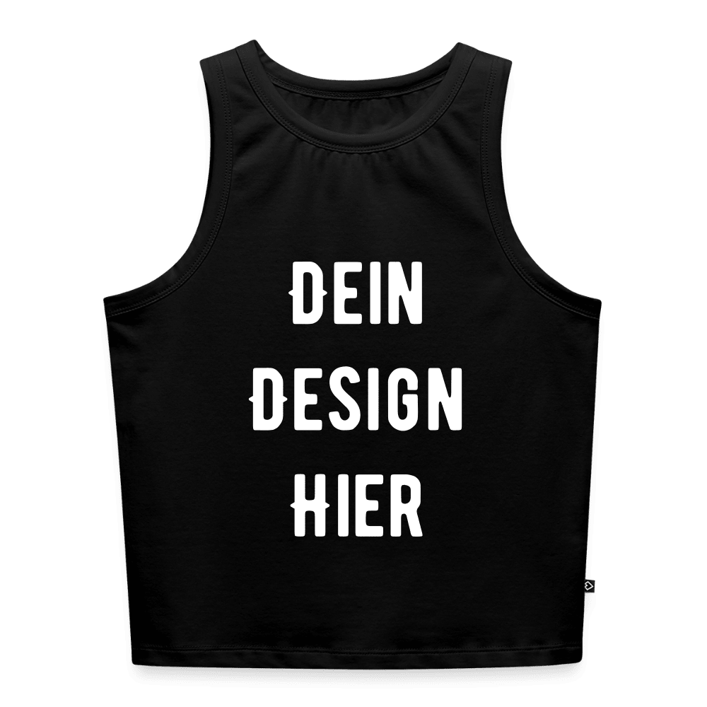 Frauen Cropped Tank Top - Schwarz