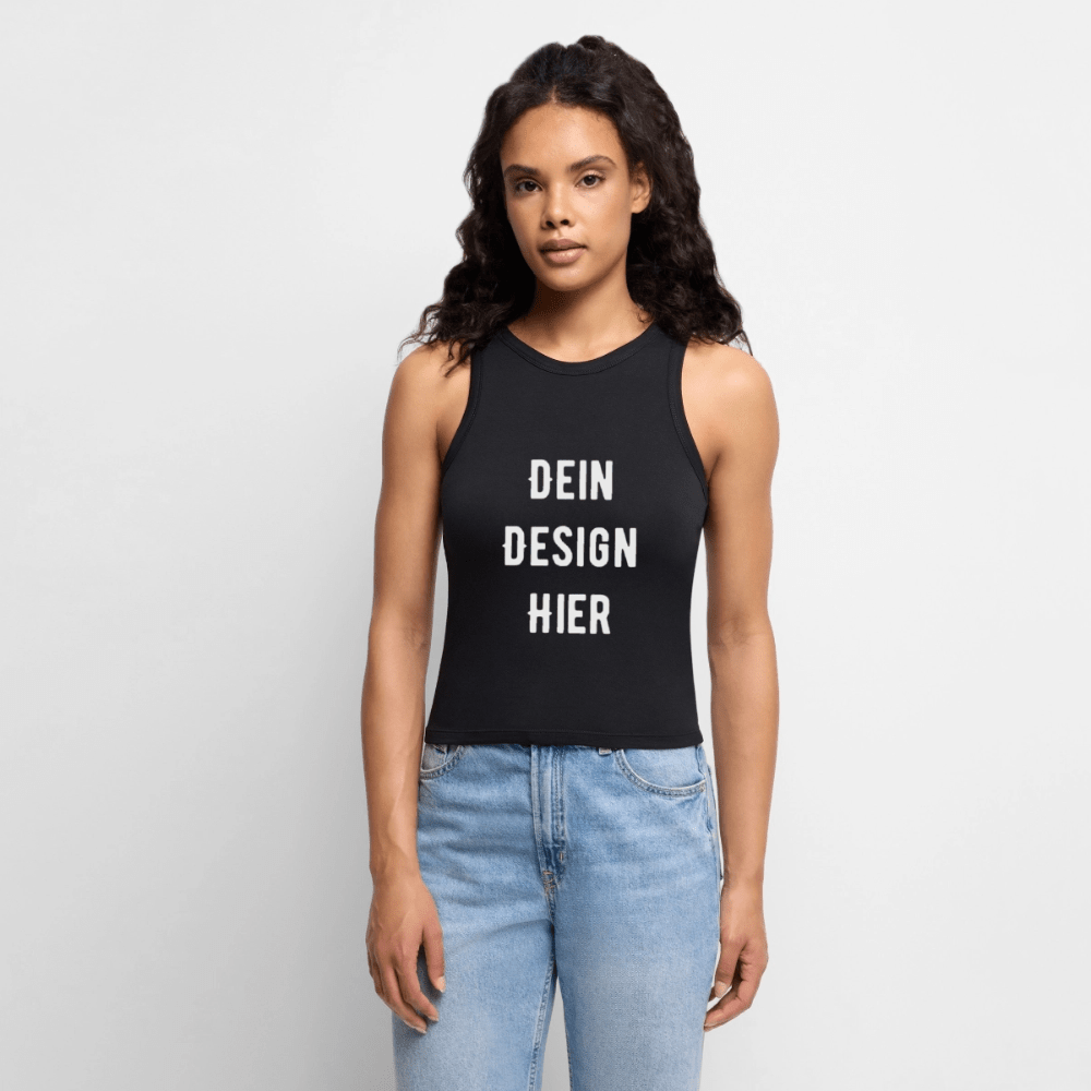 Frauen Cropped Tank Top - Schwarz