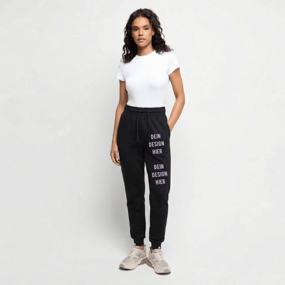 Frauen Premium Bio Jogginghose - Schwarz