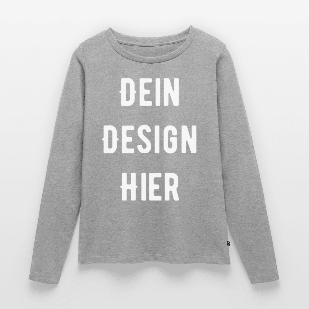 Frauen Premium Bio Langarmshirt - Grau meliert