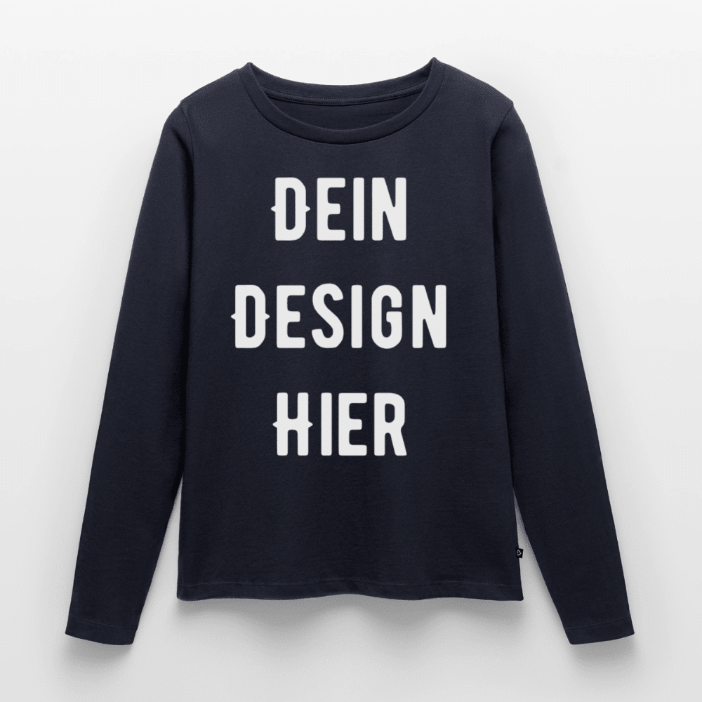 Frauen Premium Bio Langarmshirt - Navy