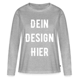 Frauen Premium Bio Langarmshirt - Grau meliert