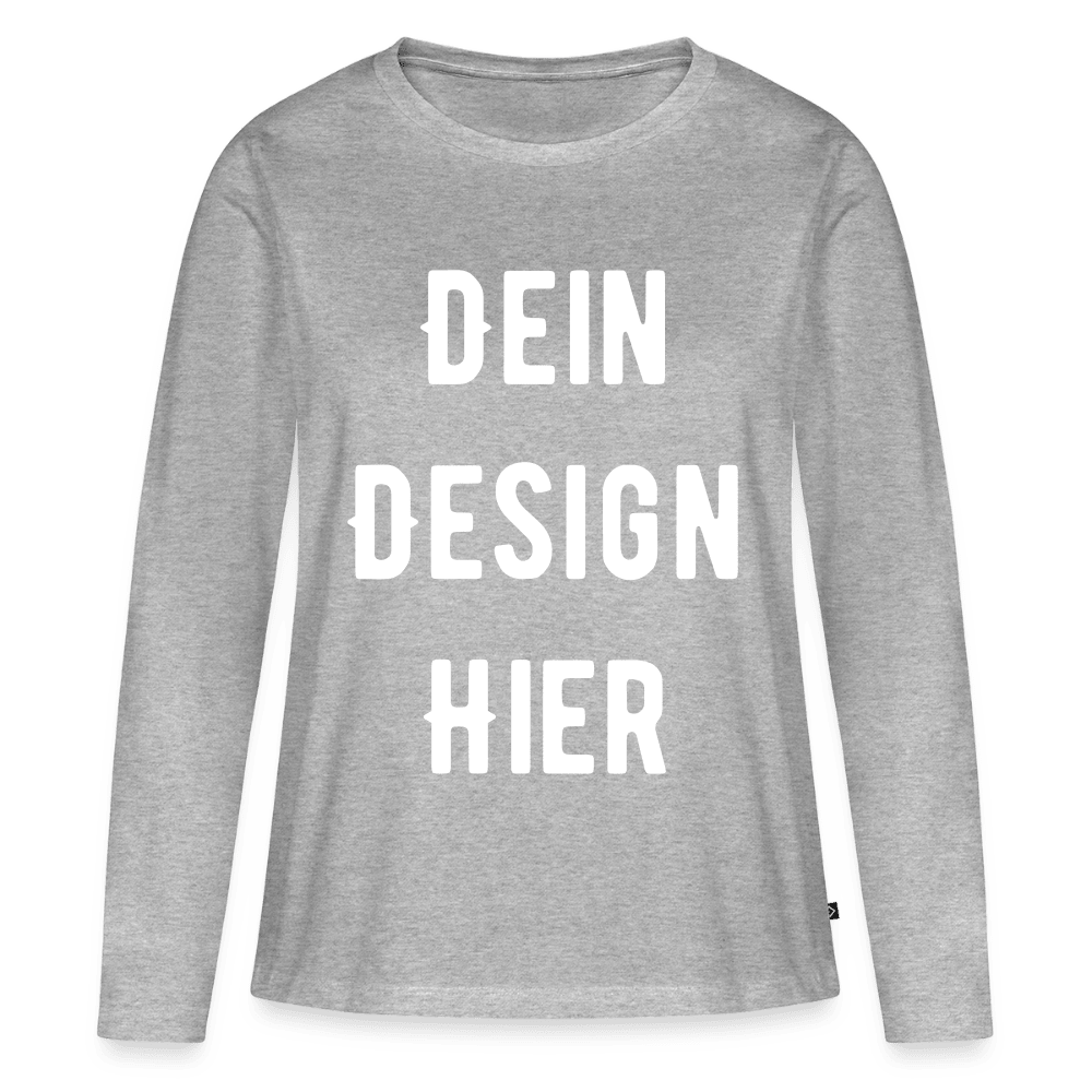 Frauen Premium Bio Langarmshirt - Grau meliert