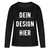 Frauen Premium Bio Langarmshirt - Schwarz
