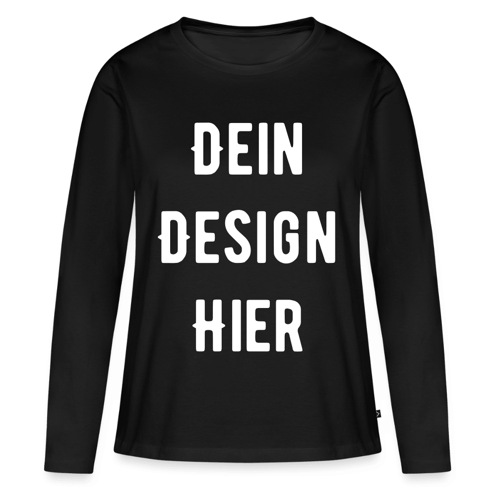 Frauen Premium Bio Langarmshirt - Schwarz