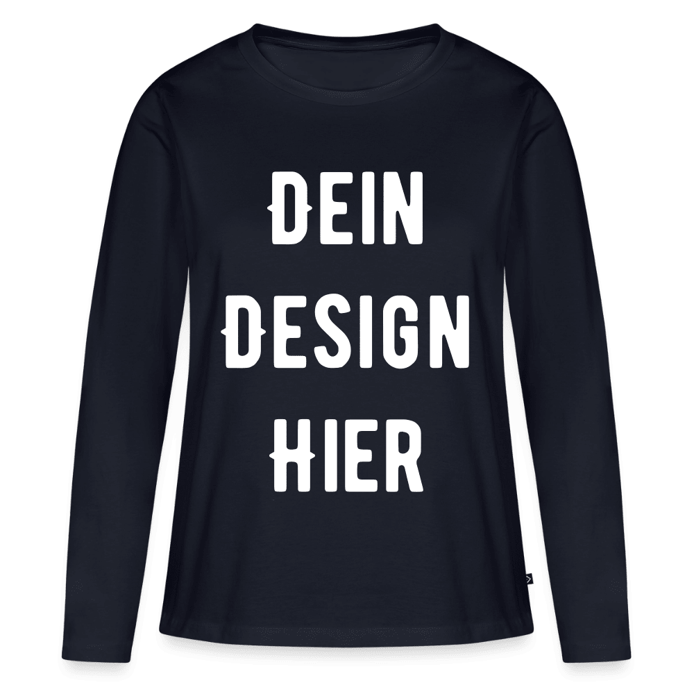 Frauen Premium Bio Langarmshirt - Navy