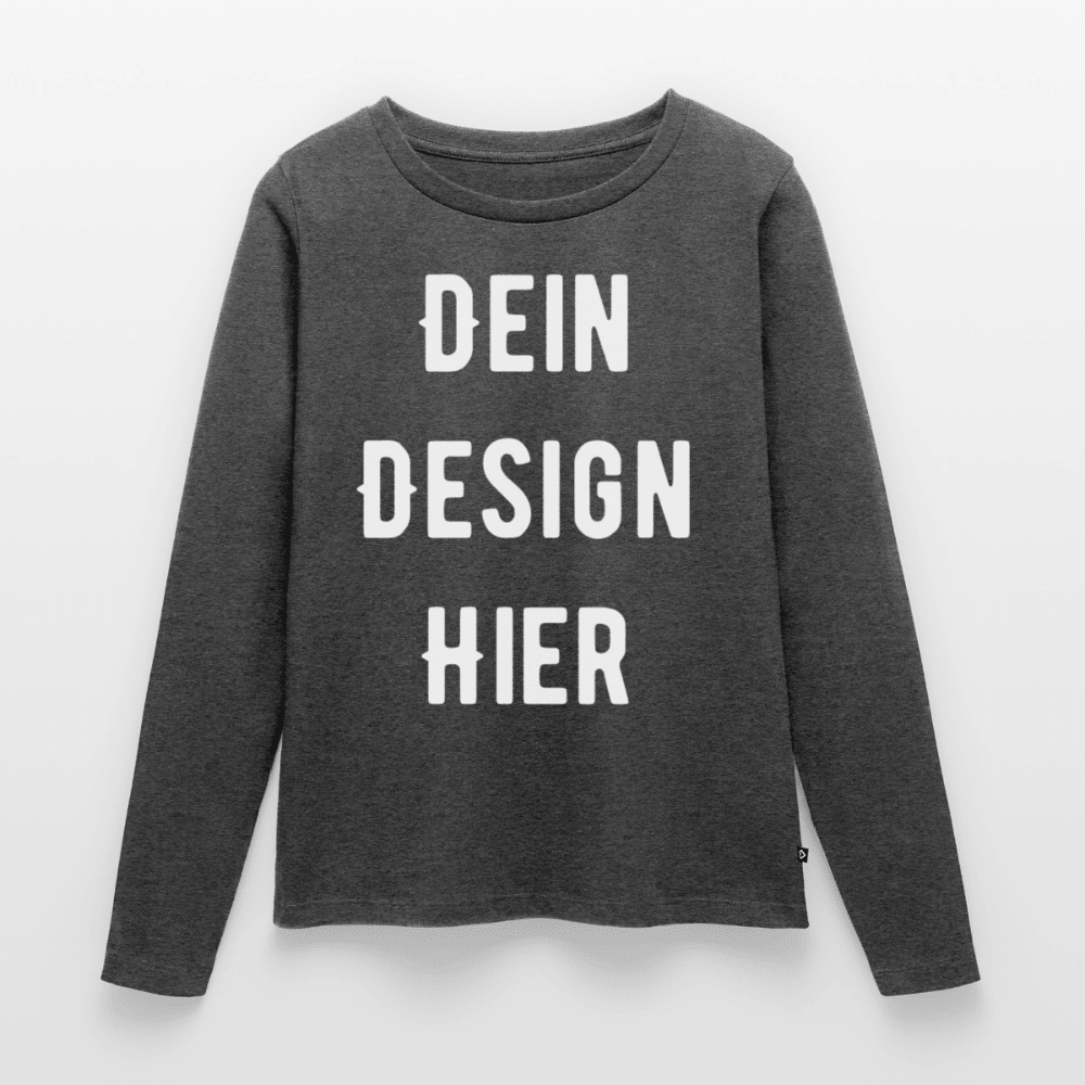 Frauen Premium Bio Langarmshirt - Anthrazit meliert