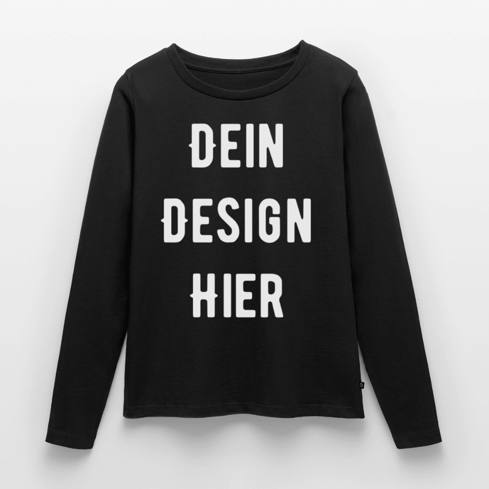 Frauen Premium Bio Langarmshirt - Schwarz