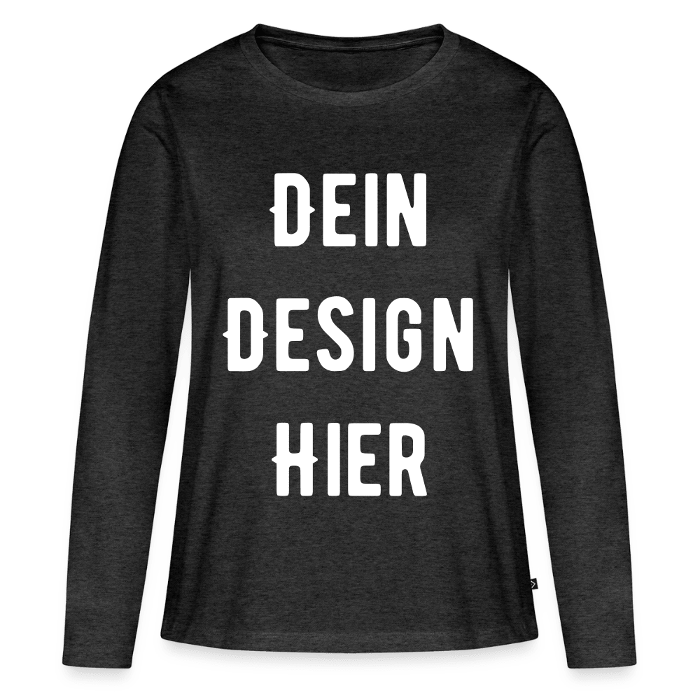 Frauen Premium Bio Langarmshirt - Anthrazit meliert